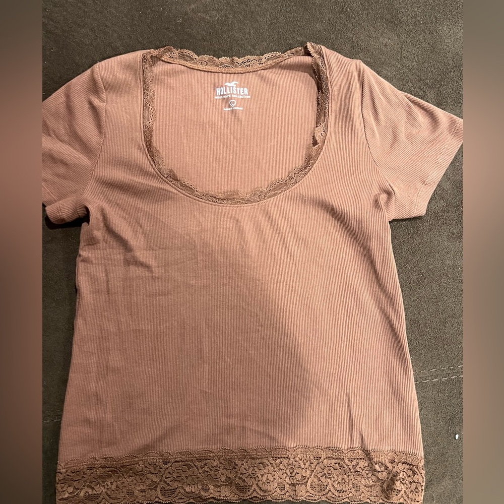 Brown laced top